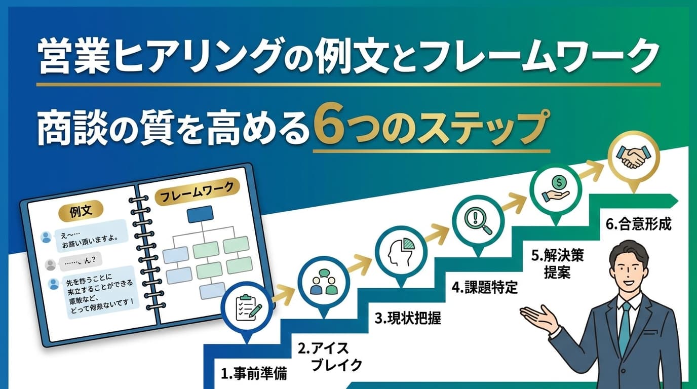 営業ヒアリングの例文とフレームワーク|商談の質を高める6つのステップ