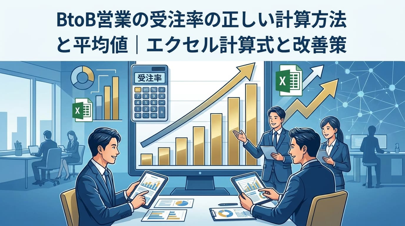 受注率の平均は何%?計算方法と業界別目安・エクセル改善策【2026年版】