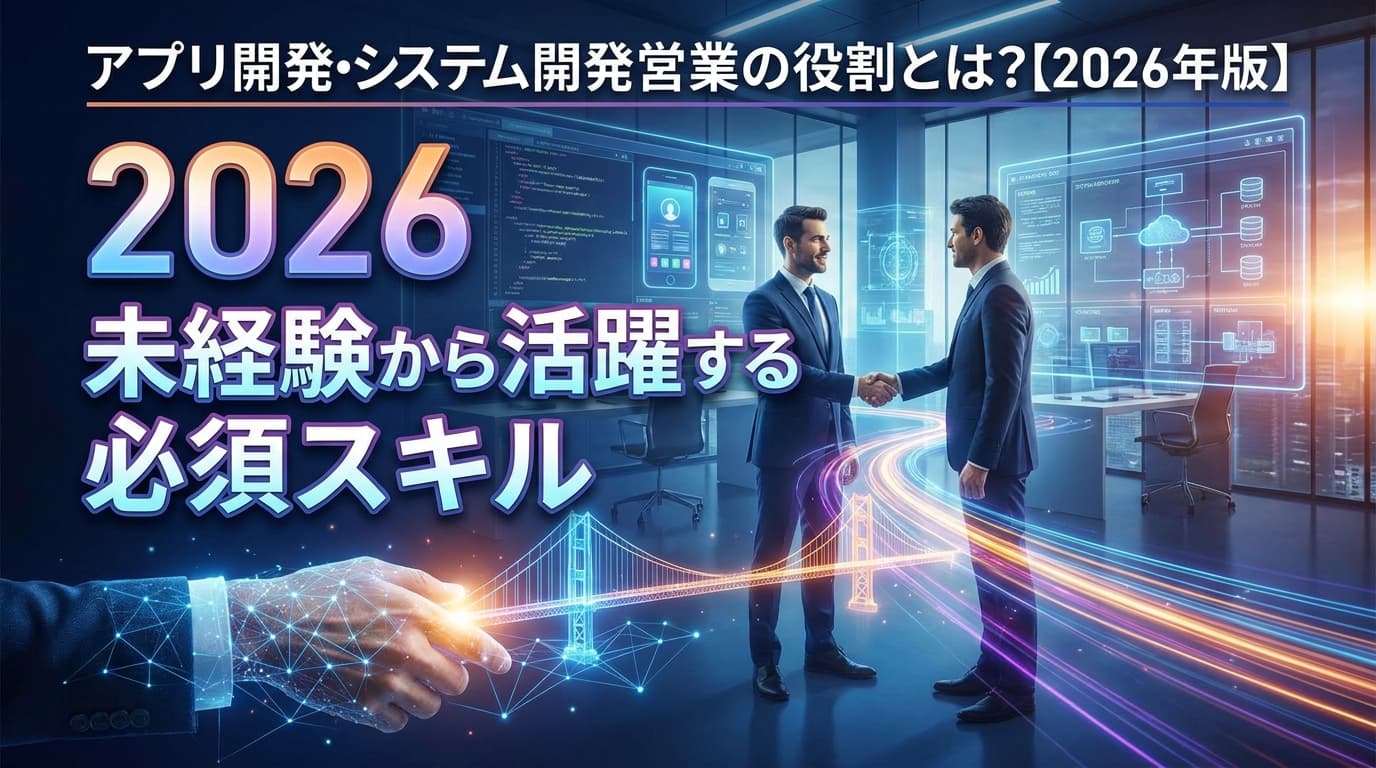アプリ開発・システム開発営業の役割とは?未経験から活躍する必須スキル【2026年版】