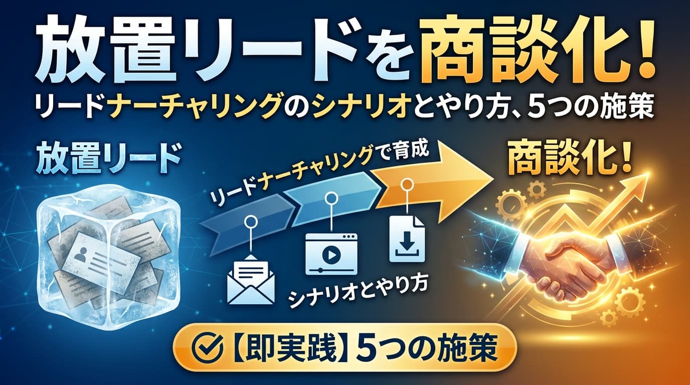 リードナーチャリングのシナリオ設計ガイド|放置リードを商談化する5つの施策とやり方