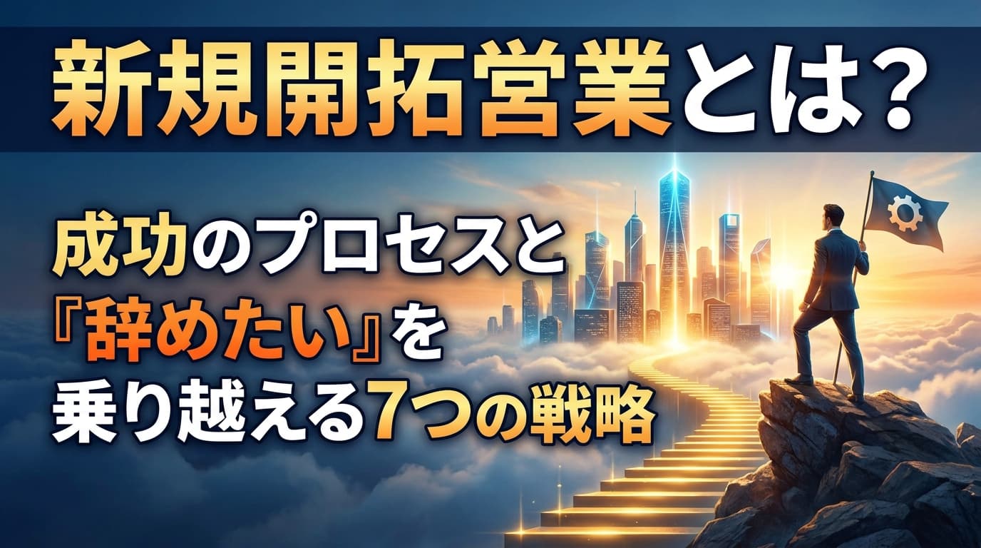 新規開拓営業とは?成功のプロセスと「辞めたい」を乗り越える7つの戦略