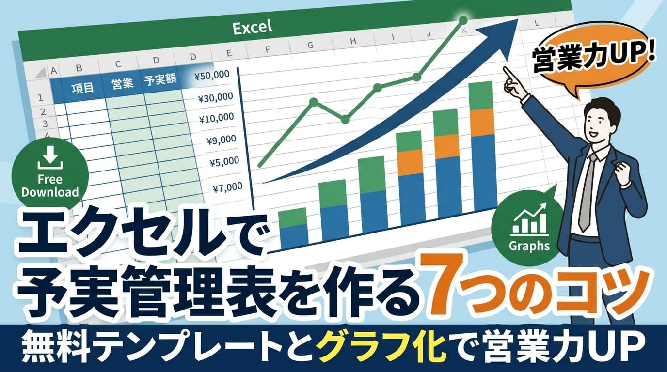 エクセルで予実管理表を作る7つのコツ|無料テンプレートとグラフ化で営業力UP