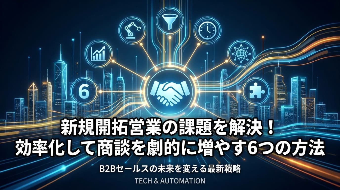 新規開拓営業の課題を解決!効率化して商談を劇的に増やす6つの方法