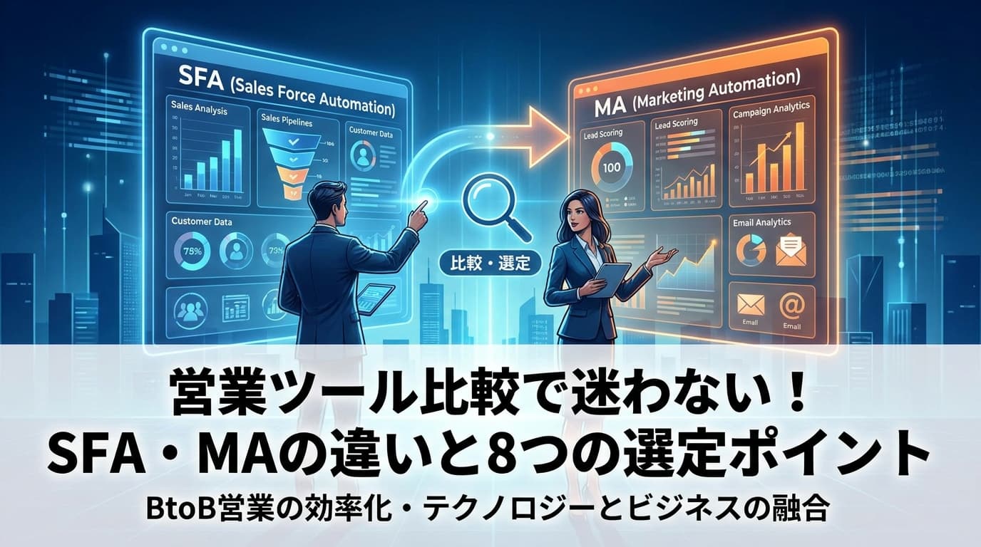営業ツール比較で迷わない!SFA・MAの違いと8つの選定ポイント
