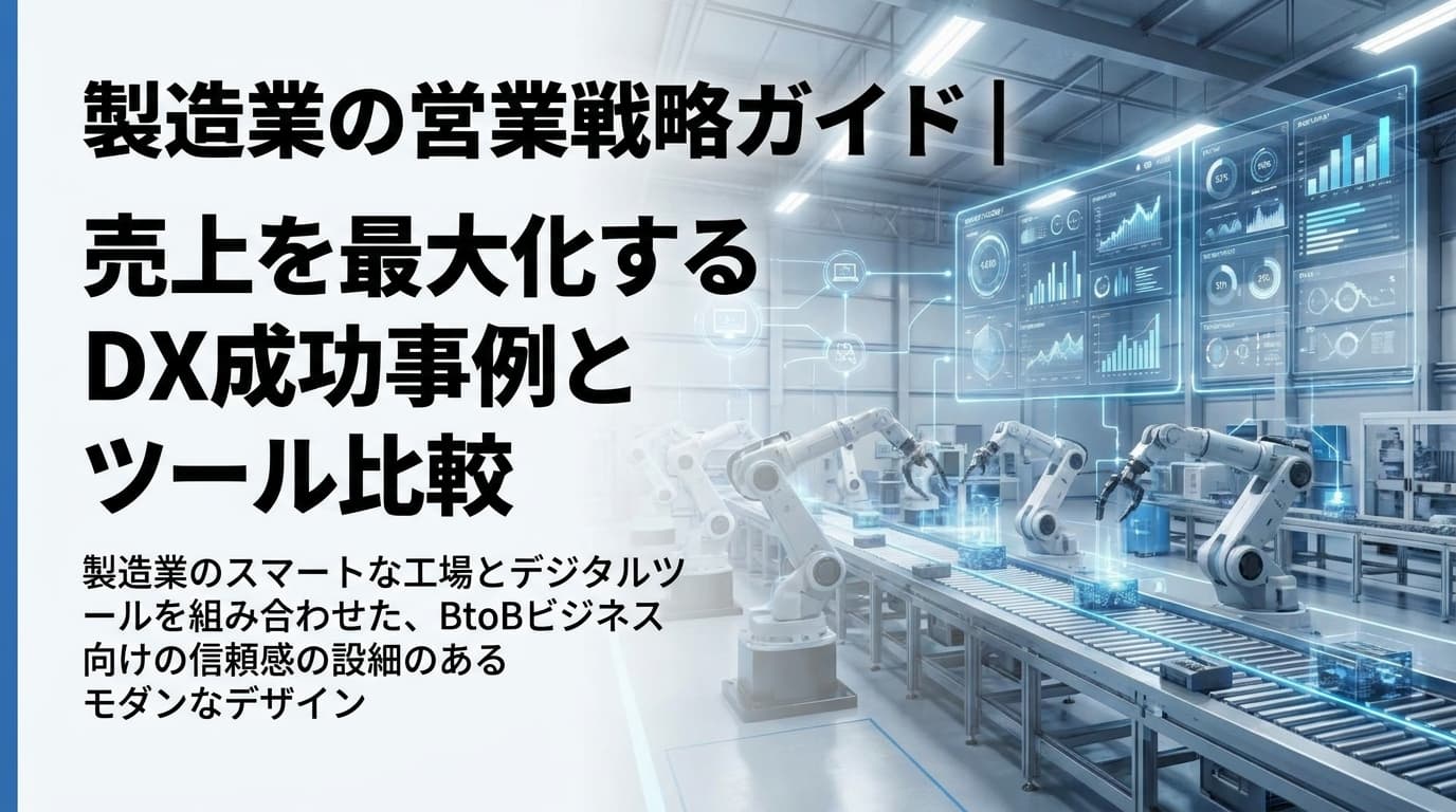 製造業の営業戦略ガイド|売上を最大化するDX成功事例とツール比較