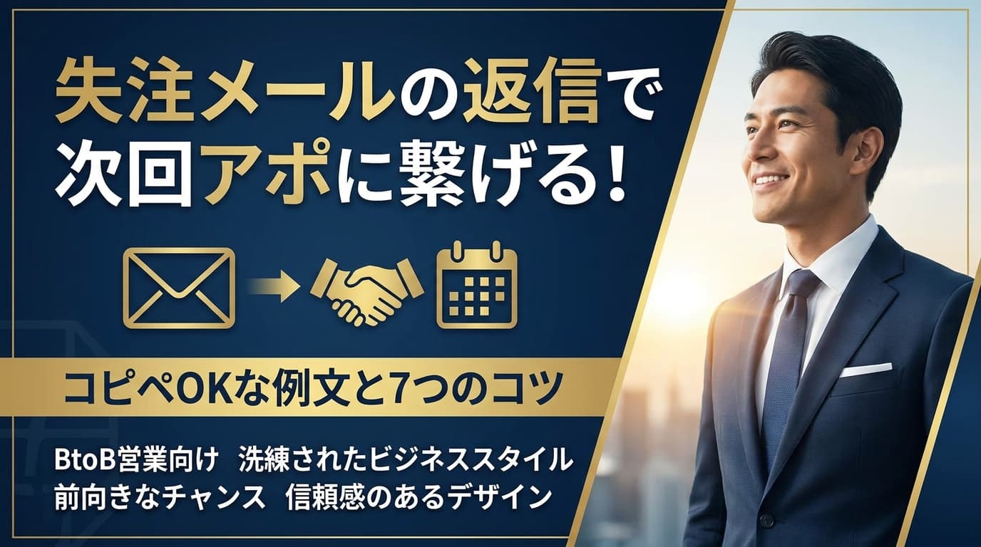 失注メールの返信で次回アポに繋げる!コピペOKな例文と7つのコツ