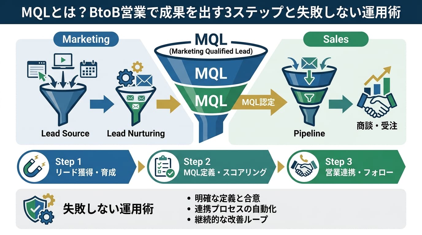 MQLとは?BtoB営業で成果を出す3ステップと失敗しない運用術