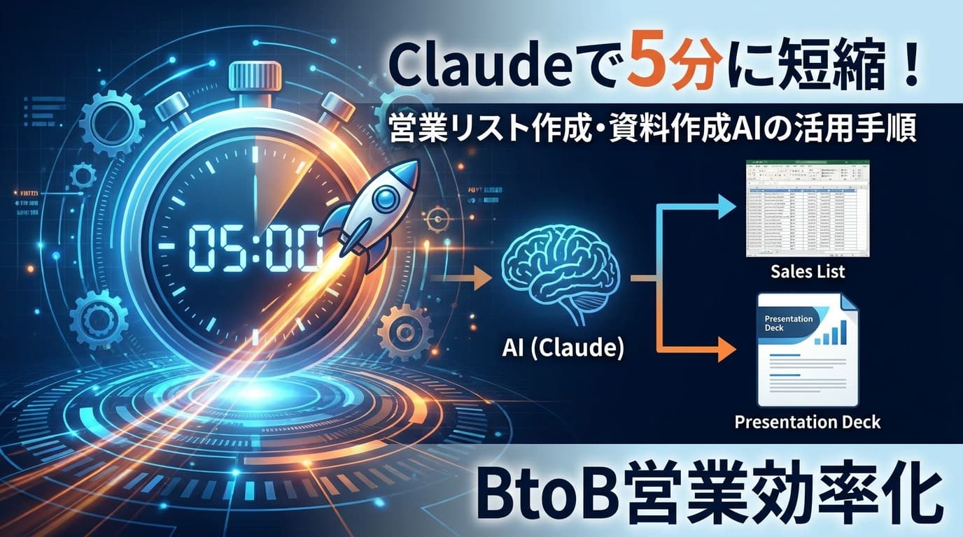 Claudeで5分に短縮!営業リスト作成・資料作成AIの活用手順|BtoB営業効率化