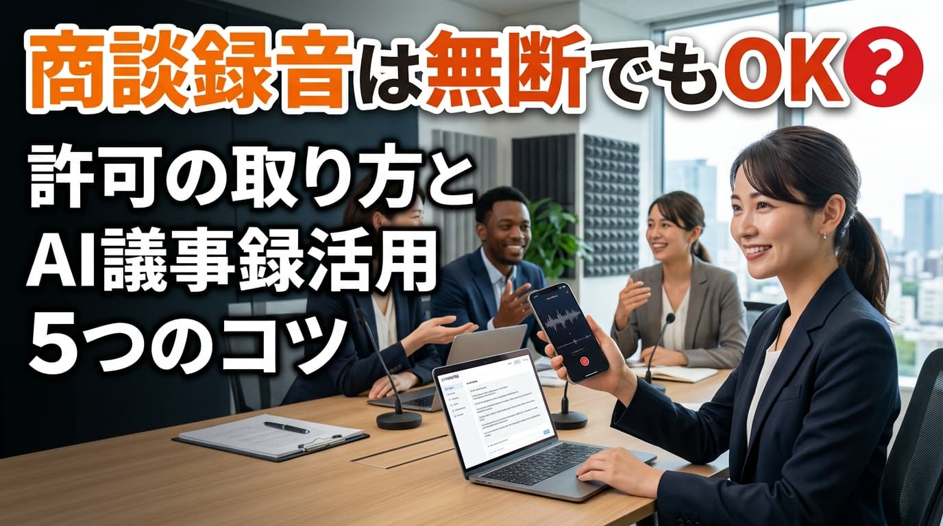 商談録音は無断でもOK?許可の取り方とAI議事録活用5つのコツ