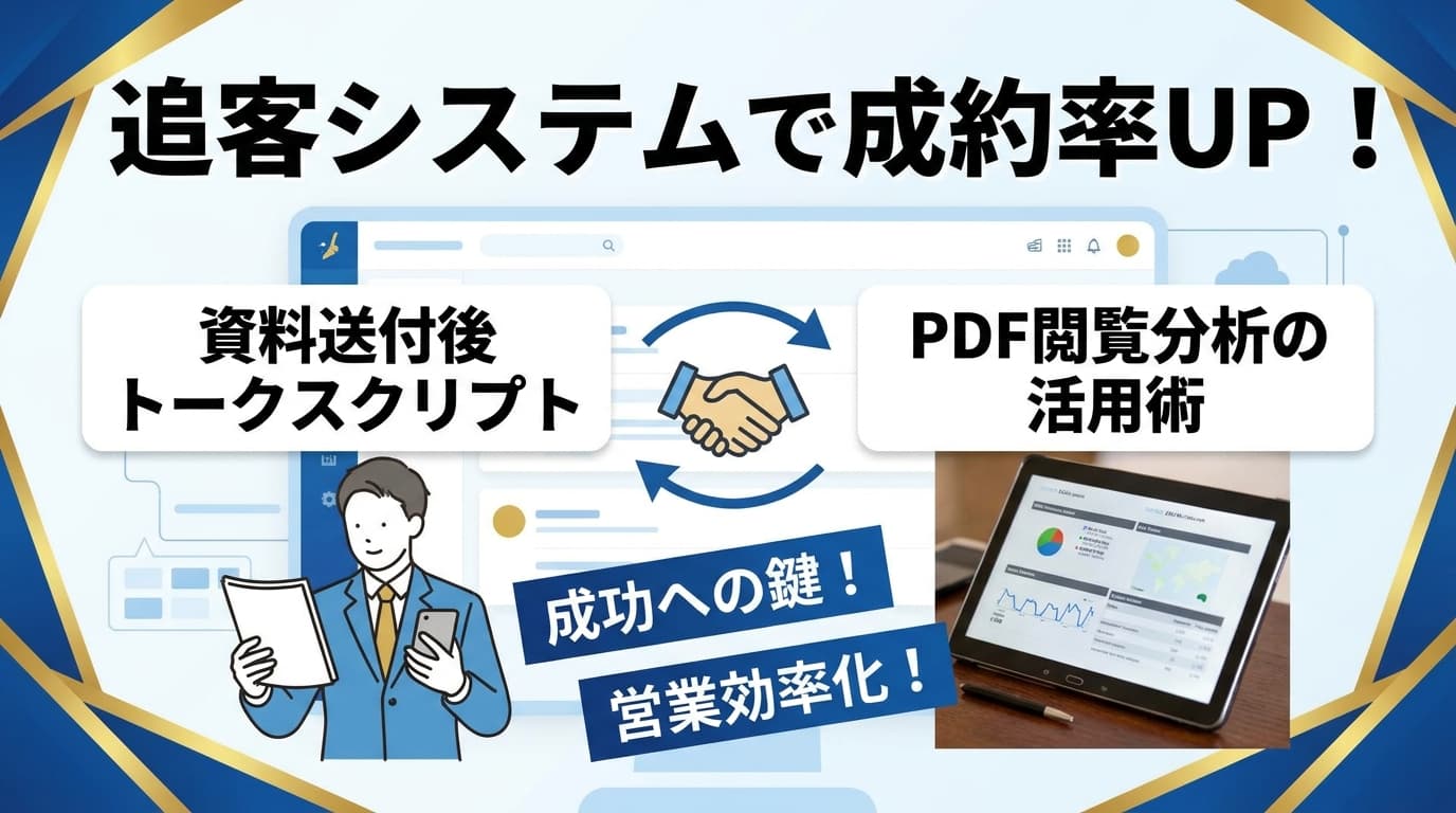 追客システムとは?PDFトラッキングで成約率を上げる方法|資料送付後トークスクリプト付