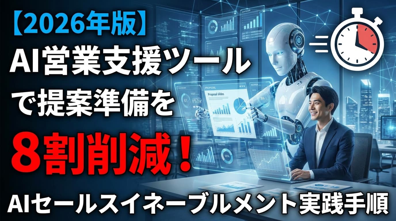 【2026年版】セールスイネーブルメント AIツールおすすめ|営業支援ツールで準備を8割削減する選び方