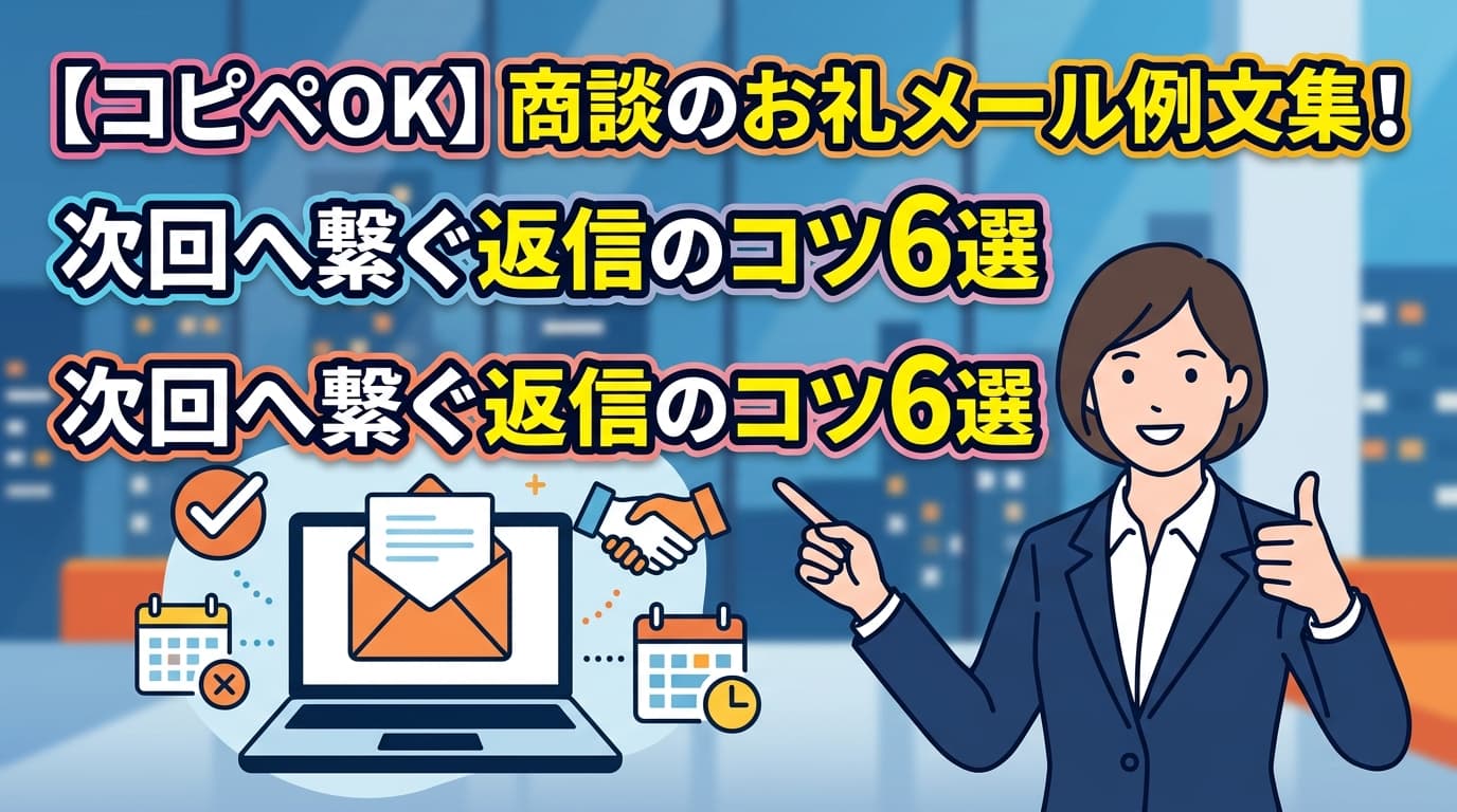 【コピペOK】商談のお礼メール例文集!次回へ繋ぐ返信のコツ6選