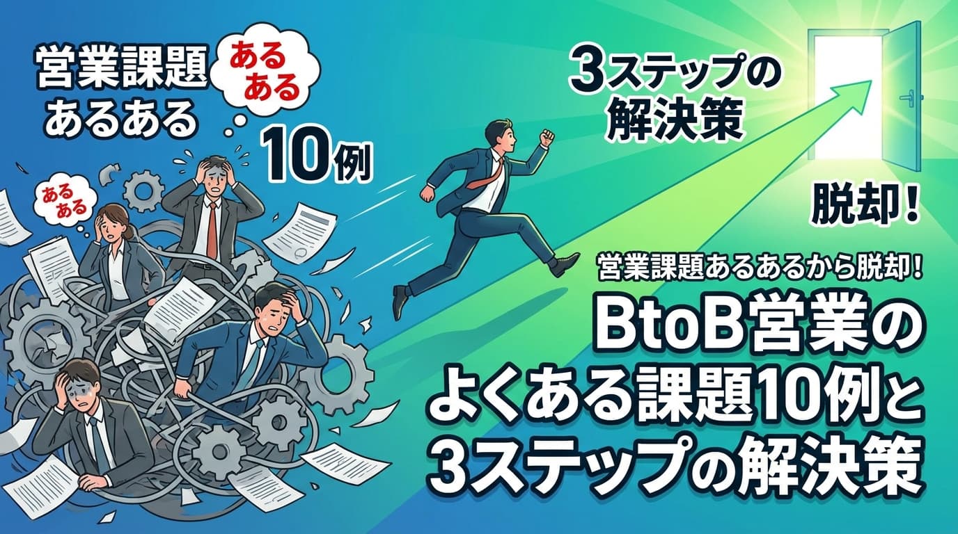 営業課題あるあるから脱却!BtoB営業のよくある課題10例と3ステップの解決策