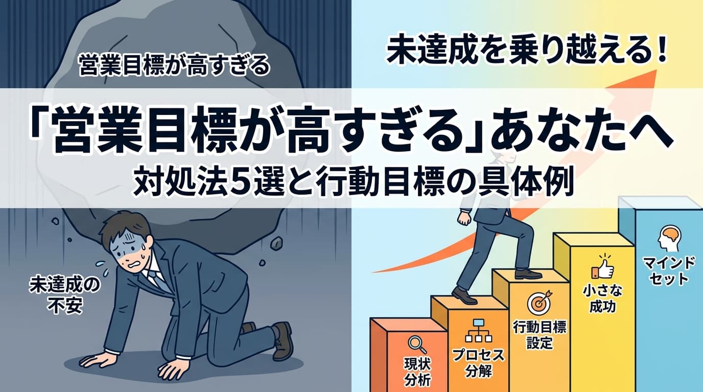 「営業目標が高すぎる」未達成を乗り越える対処法5選と行動目標の具体例