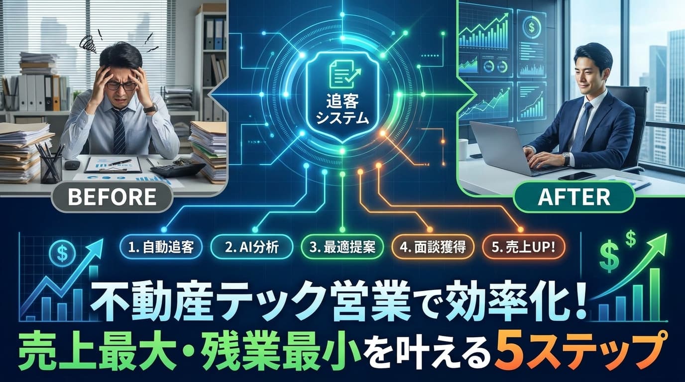 不動産テック営業で効率化!追客システムで「売上最大・残業最小」を叶える5ステップ