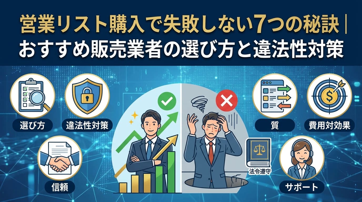 営業リスト購入で失敗しない7つの秘訣|おすすめ販売業者の選び方と違法性対策