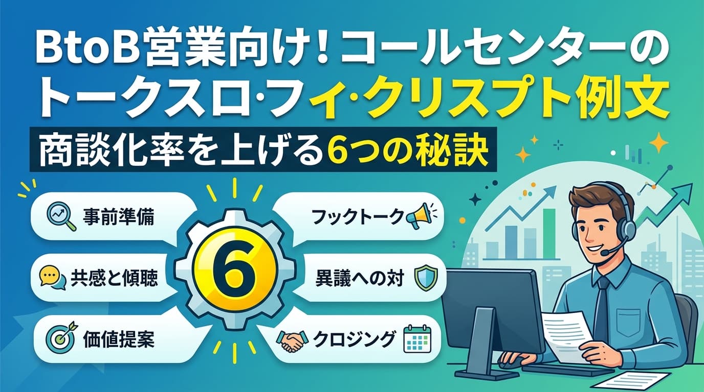 BtoB営業向け!コールセンターのトークスクリプト例文で商談化率を上げる6つの秘訣