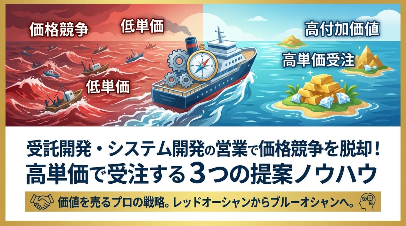 受託開発の新規開拓・営業戦略【2026年版】価格競争を脱却する施策と高単価受注のコツ