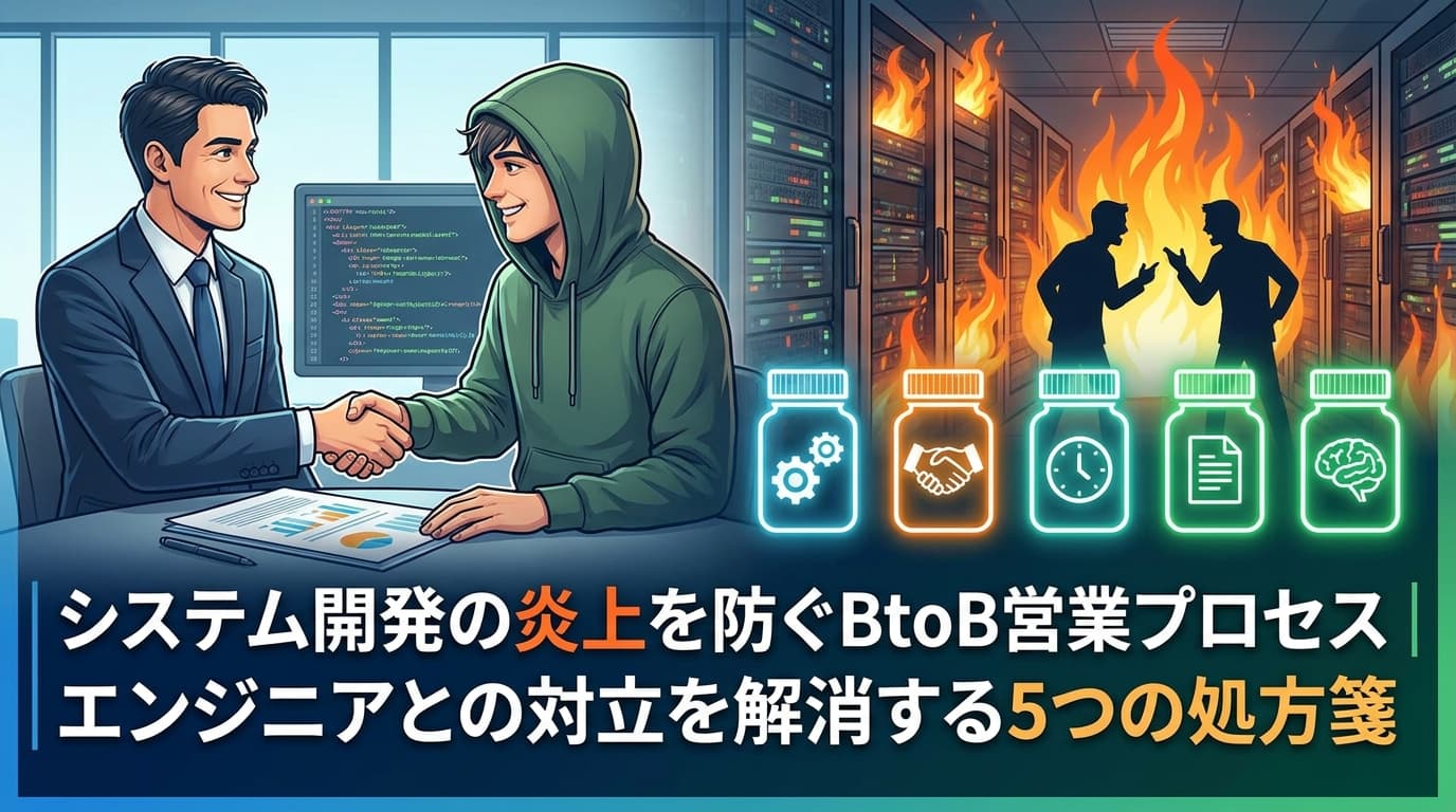 システム開発の炎上を防ぐBtoB営業プロセス|エンジニアとの対立を解消する5つの処方箋