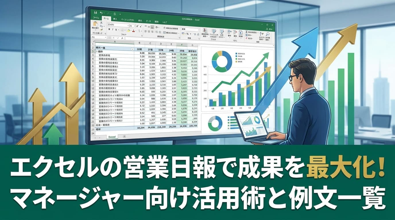 エクセルの営業日報で成果を最大化!マネージャー向け活用術と例文一覧