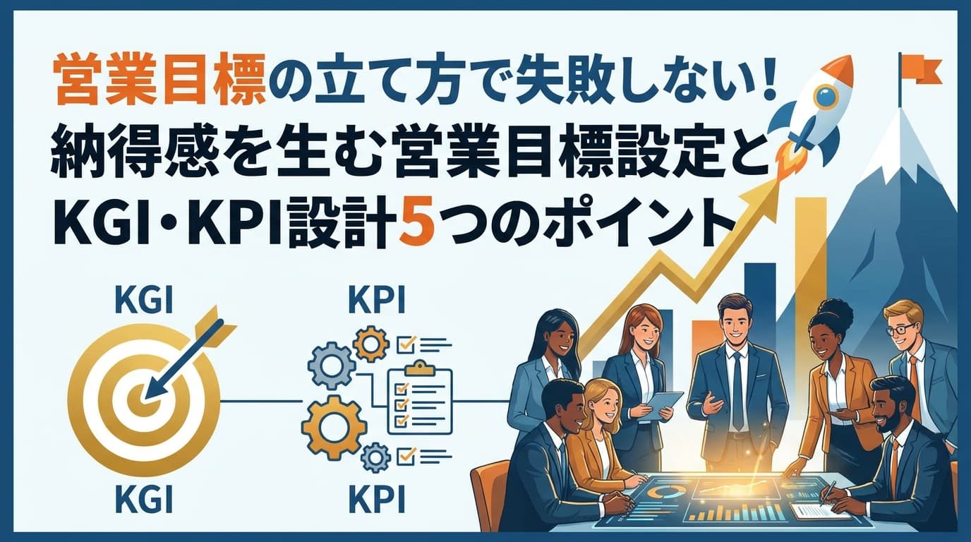 営業目標の立て方で失敗しない!納得感を生む営業目標設定とKGI・KPI設計5つのポイント