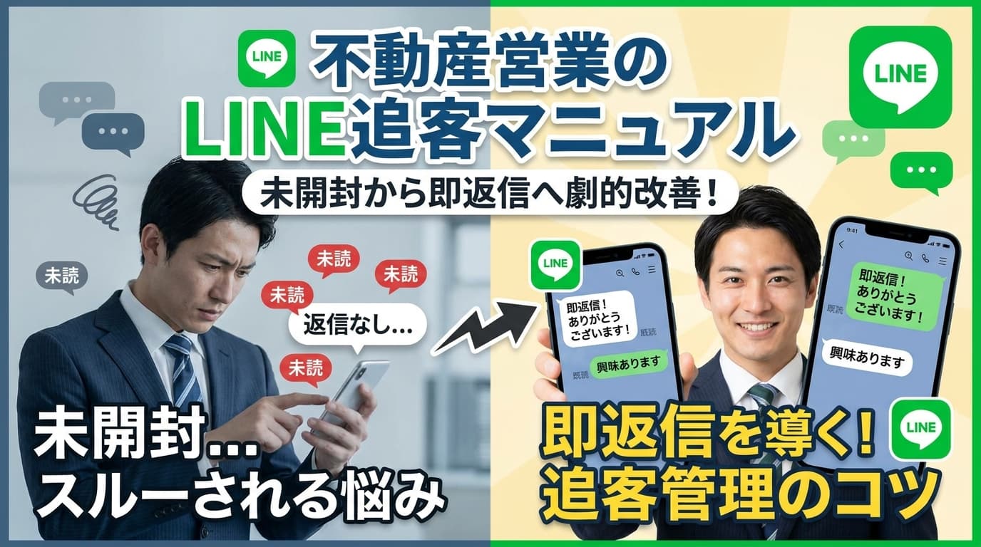 不動産営業のLINE追客・追客管理マニュアル|未開封から即返信を引き出すコツ