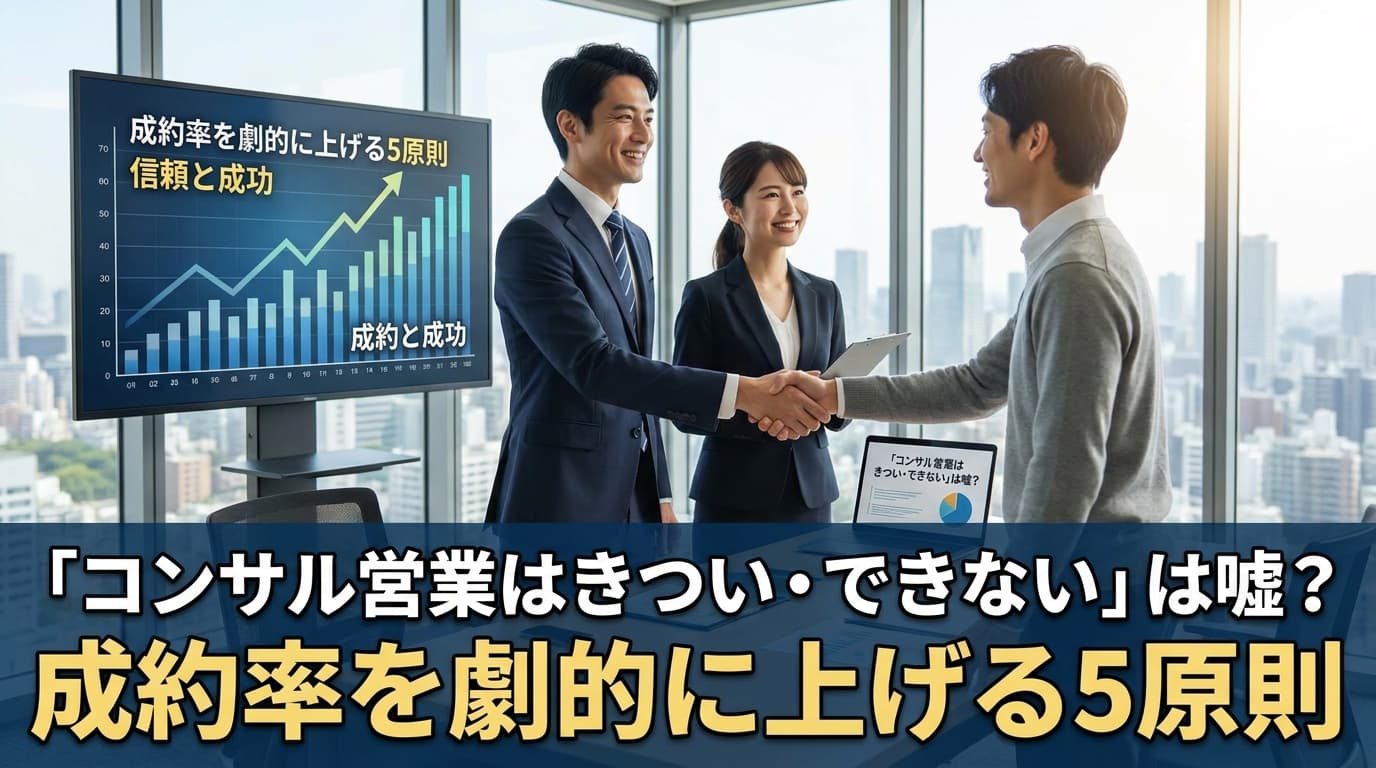 「コンサル営業はきつい・できない」は嘘?成約率を劇的に上げる5原則