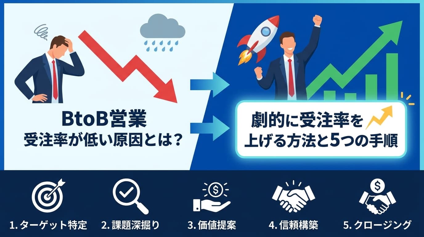 BtoB営業で受注率が低い原因とは?劇的に受注率を上げる方法と5つの手順