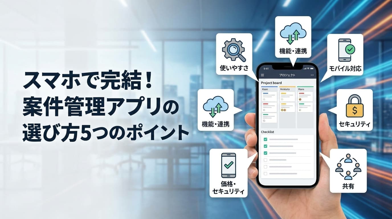 スマホで完結!外回り営業を効率化する案件管理アプリの選び方5つのポイント