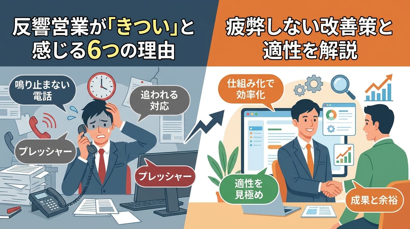 反響営業はきつい?楽じゃない6つの理由と疲弊しない改善策・適性を解説