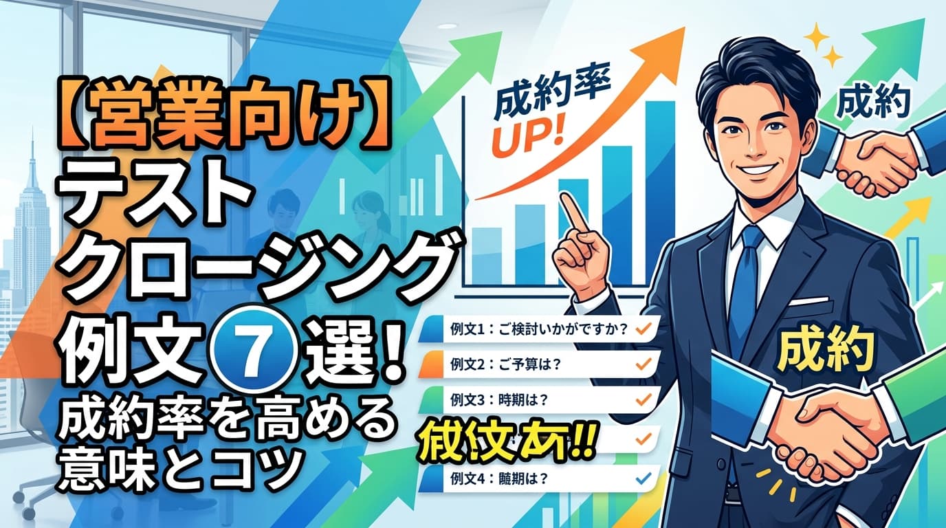 テストクロージング例文7選|テスクロの意味・成約率を高めるコツを解説