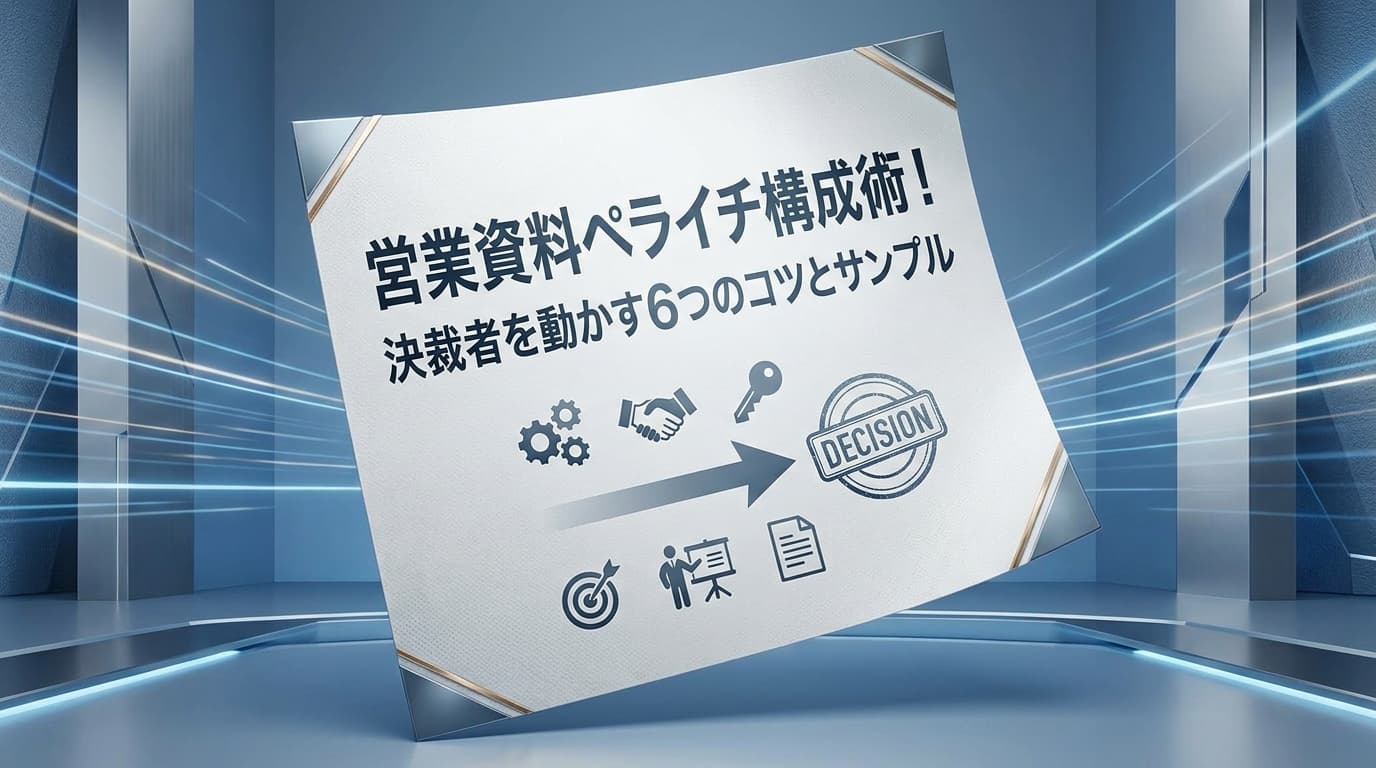 営業資料をペライチ(1枚)にまとめる構成術!決裁者を動かす6つのコツとサンプル