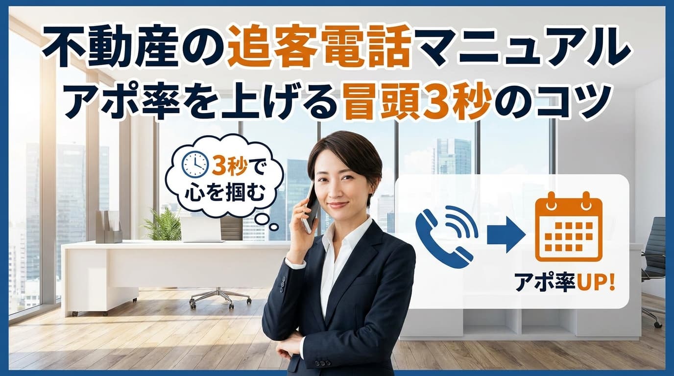 不動産の追客電話マニュアル|アポ率を高める冒頭3秒のコツと例文