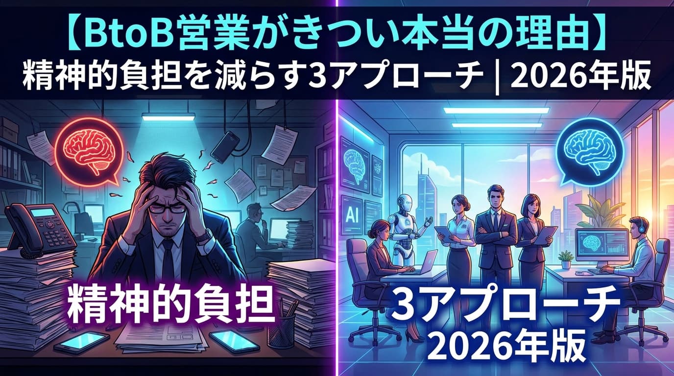 【BtoB営業がきつい本当の理由】精神的負担を減らす3アプローチ|2026年版