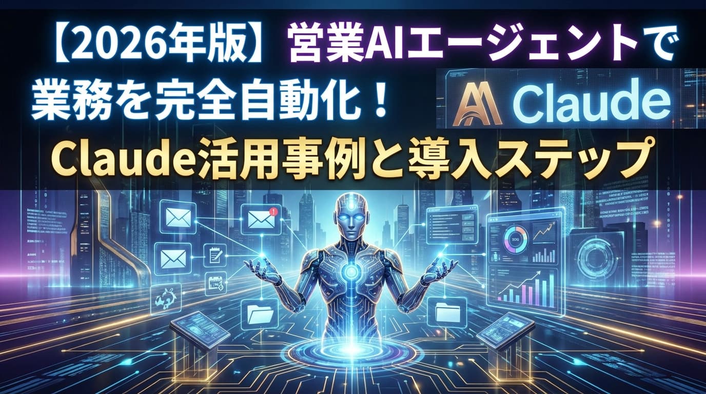 【2026年版】営業AIエージェントとは?Claudeの活用事例と営業DXの実践ガイド
