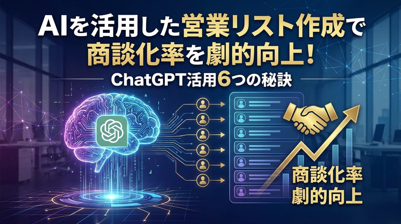 AIを活用した営業リスト作成で商談化率を劇的向上!ChatGPT活用6つの秘訣