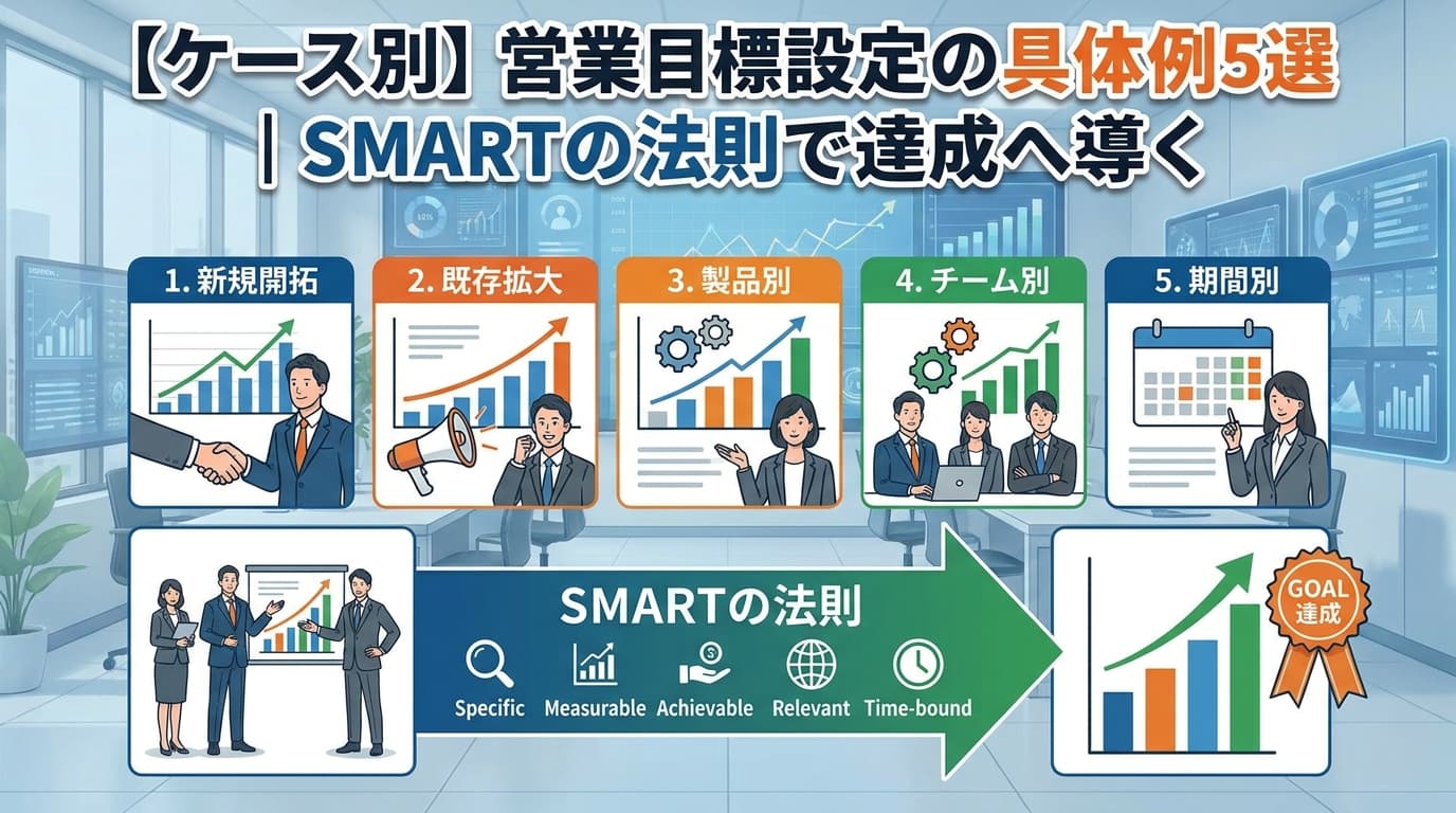 【ケース別】営業目標設定の具体例5選|SMARTの法則で達成へ導く行動計画