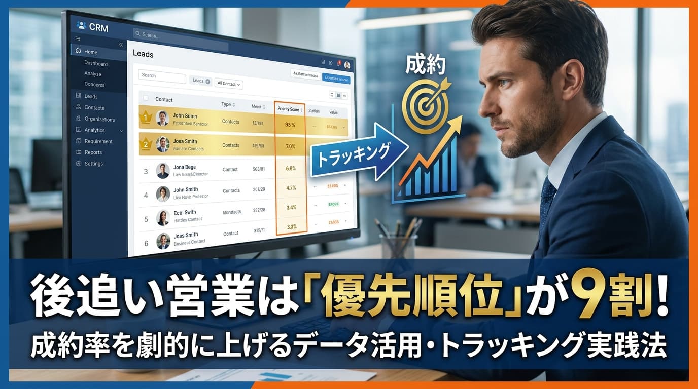 後追い営業の優先順位付けとは|成約率を上げるデータ活用3ステップ【2026年版】