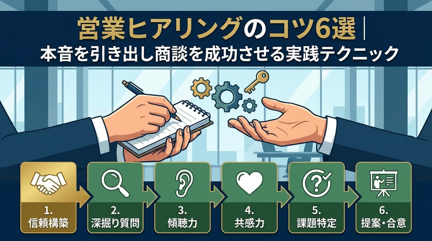 営業ヒアリングのコツ6選|本音を引き出し商談を成功させる実践テクニック