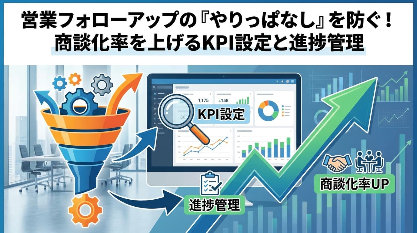 営業フォローアップの放置を防ぐ!商談化率を上げるリードナーチャリングのKPI設定と事務効率化