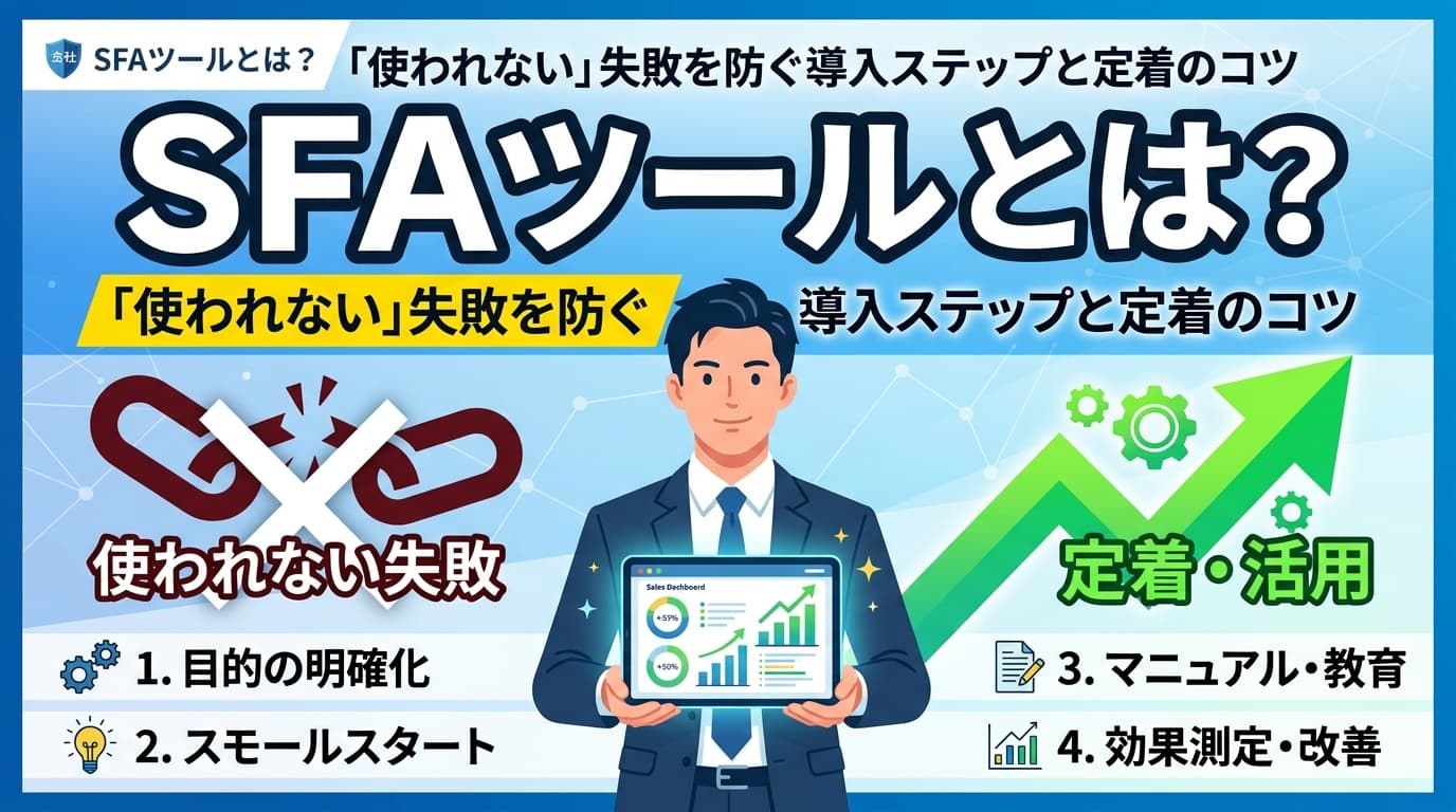 SFA導入の失敗事例7選と対策|「使われない」を防ぐ定着化ステップ【2026年版】