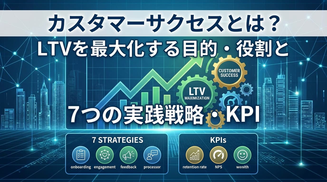 カスタマーサクセスとは?LTVを最大化する目的・役割と7つの実践戦略・KPI