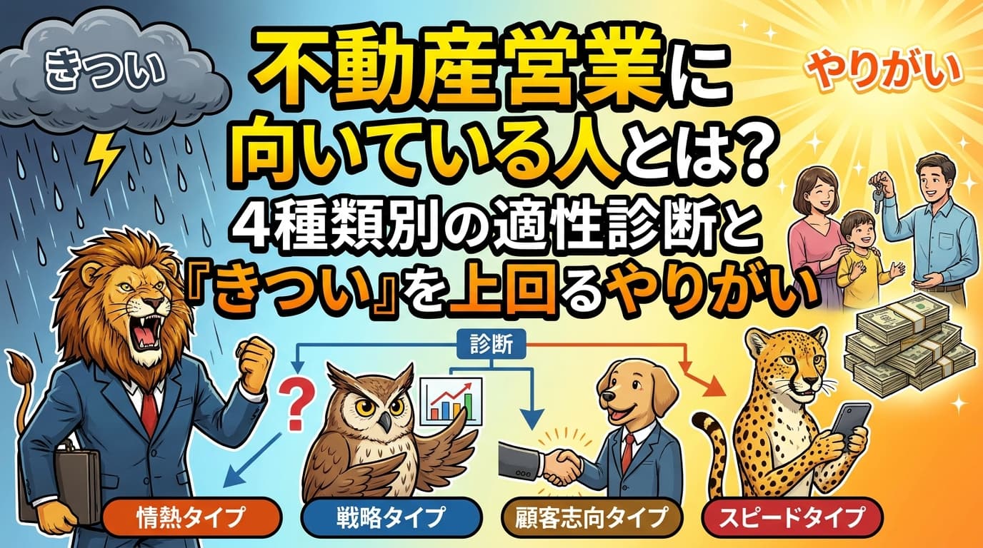 不動産 営業 種類とは?向いている人の適性と「きつい」を乗り越えるやりがい