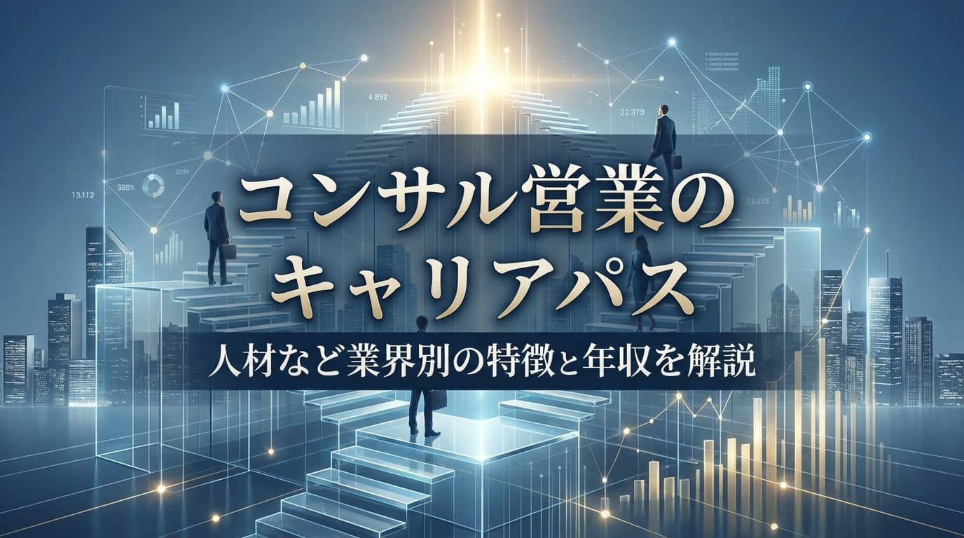コンサル営業のキャリアパスとは?人材など業界別の特徴と年収を解説