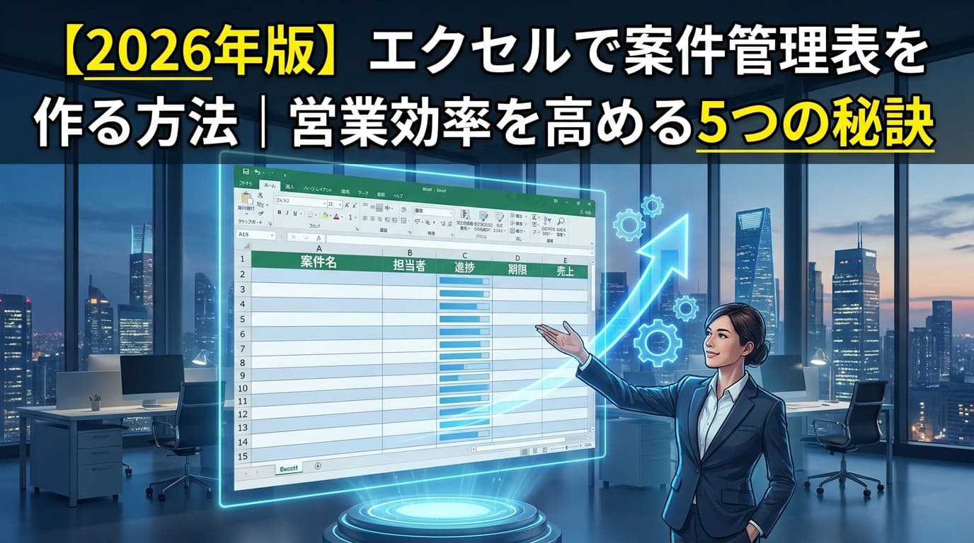 【2026年版】エクセルで案件管理表を作る方法|営業効率を高める5つの秘訣